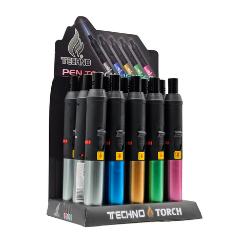 Techno 7.25" Metal Pen Torch Lighters