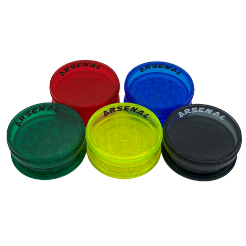 Arsenal - Clear Neon - 60mm 3-Pc Acrylic Grinder wwww.metrovapeshop.ca