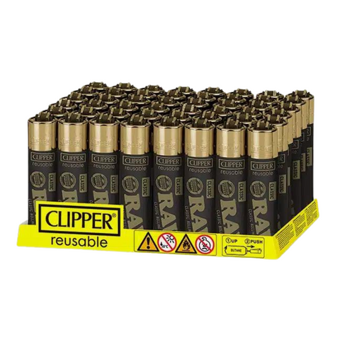 Clipper Raw Black & Gold Logo Lighters