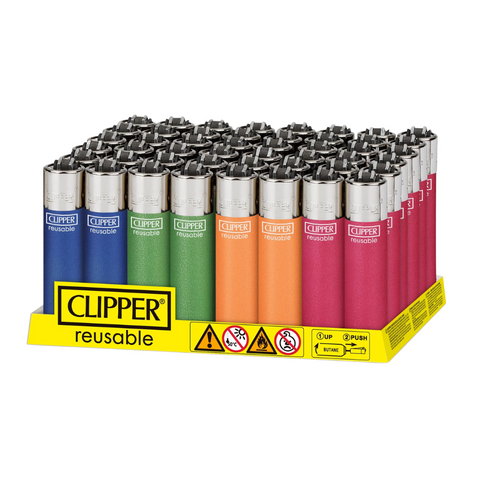 Clipper Painted Metallic Fluo Lighters www.metrovapeshop.ca