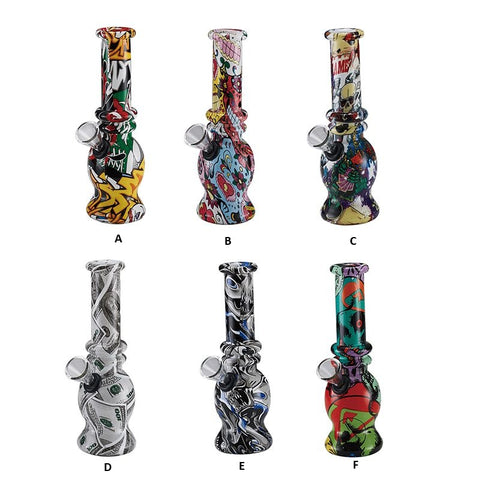 6″ Glass Mini Bong Multi Colored