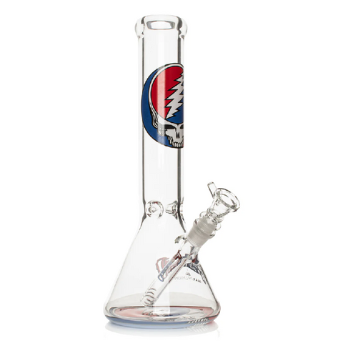 Gear Premium x Grateful Dead 13” 7 mm Steal Your Face Beaker, Clear